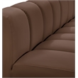 Meridian Furniture Arc Brown Vegan Leather Modular Sectional