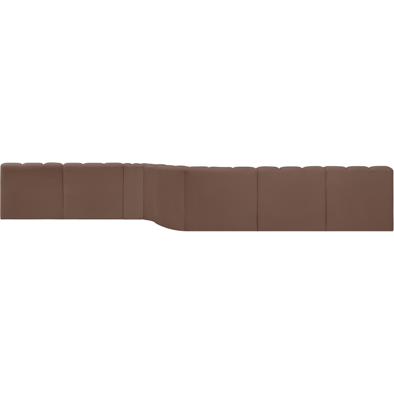 Meridian Furniture Arc Brown Vegan Leather Modular Sectional
