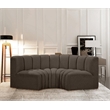 Meridian Furniture Arc Brown Boucle Fabric Modular Sectional