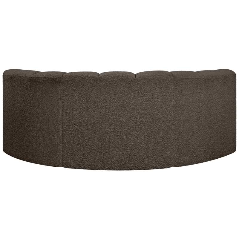 Meridian Furniture Arc Brown Boucle Fabric Modular Sectional