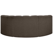 Meridian Furniture Arc Brown Boucle Fabric Modular Sectional