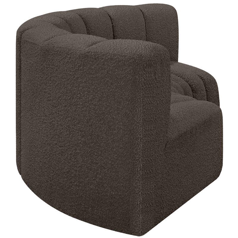 Meridian Furniture Arc Brown Boucle Fabric Modular Sectional