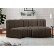 Meridian Furniture Arc Brown Boucle Fabric Modular Sectional