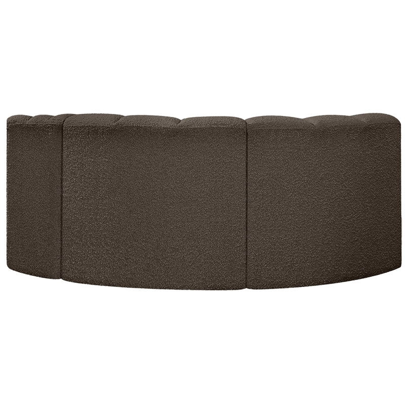 Meridian Furniture Arc Brown Boucle Fabric Modular Sectional