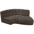 Meridian Furniture Arc Brown Boucle Fabric Modular Sectional