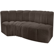 Meridian Furniture Arc Brown Boucle Fabric Modular Sectional