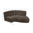Meridian Furniture Arc Brown Boucle Fabric Modular Sectional