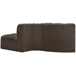 Meridian Furniture Arc Brown Boucle Fabric Modular Sectional