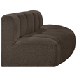 Meridian Furniture Arc Brown Boucle Fabric Modular Sectional