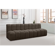 Meridian Furniture Arc Brown Boucle Fabric Modular Sectional