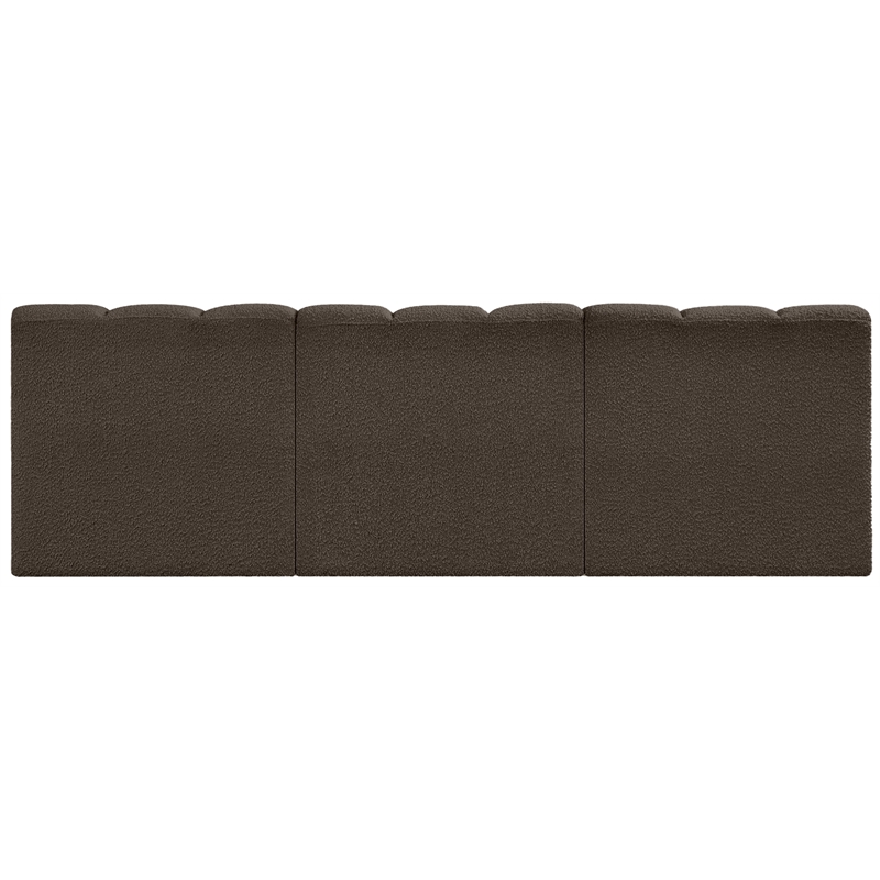 Meridian Furniture Arc Brown Boucle Fabric Modular Sectional