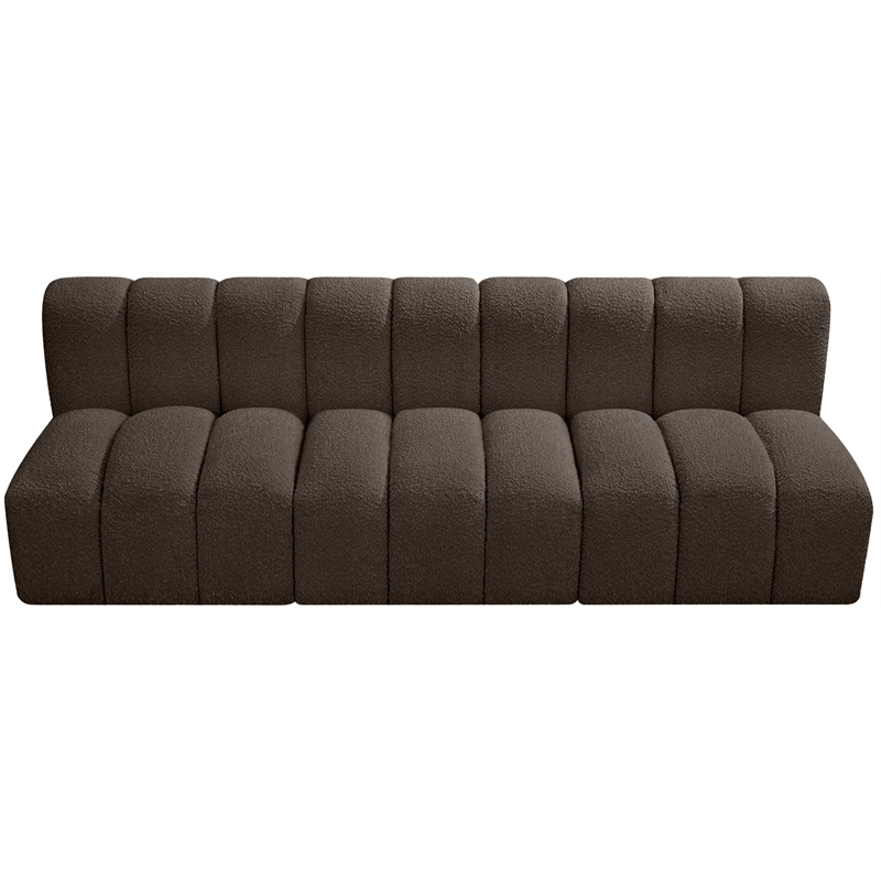 Meridian Furniture Arc Brown Boucle Fabric Modular Sectional