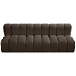 Meridian Furniture Arc Brown Boucle Fabric Modular Sectional