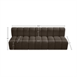 Meridian Furniture Arc Brown Boucle Fabric Modular Sectional
