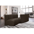 Meridian Furniture Arc Brown Boucle Fabric Modular Sectional