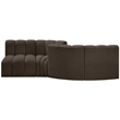 Meridian Furniture Arc Brown Boucle Fabric Modular Sectional