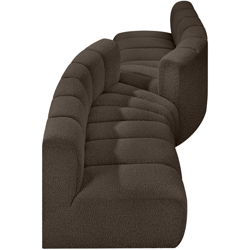 Meridian Furniture Arc Brown Boucle Fabric Modular Sectional
