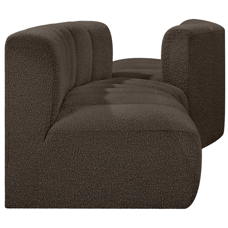 Meridian Furniture Arc Brown Boucle Fabric Modular Sectional