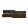 Meridian Furniture Arc Brown Boucle Fabric Modular Sectional