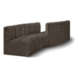 Meridian Furniture Arc Brown Boucle Fabric Modular Sectional