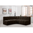 Meridian Furniture Arc Brown Boucle Fabric Modular Sectional