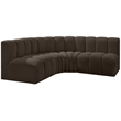 Meridian Furniture Arc Brown Boucle Fabric Modular Sectional
