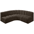 Meridian Furniture Arc Brown Boucle Fabric Modular Sectional