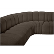 Meridian Furniture Arc Brown Boucle Fabric Modular Sectional