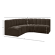 Meridian Furniture Arc Brown Boucle Fabric Modular Sectional