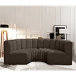 Meridian Furniture Arc Brown Boucle Fabric Modular Sectional