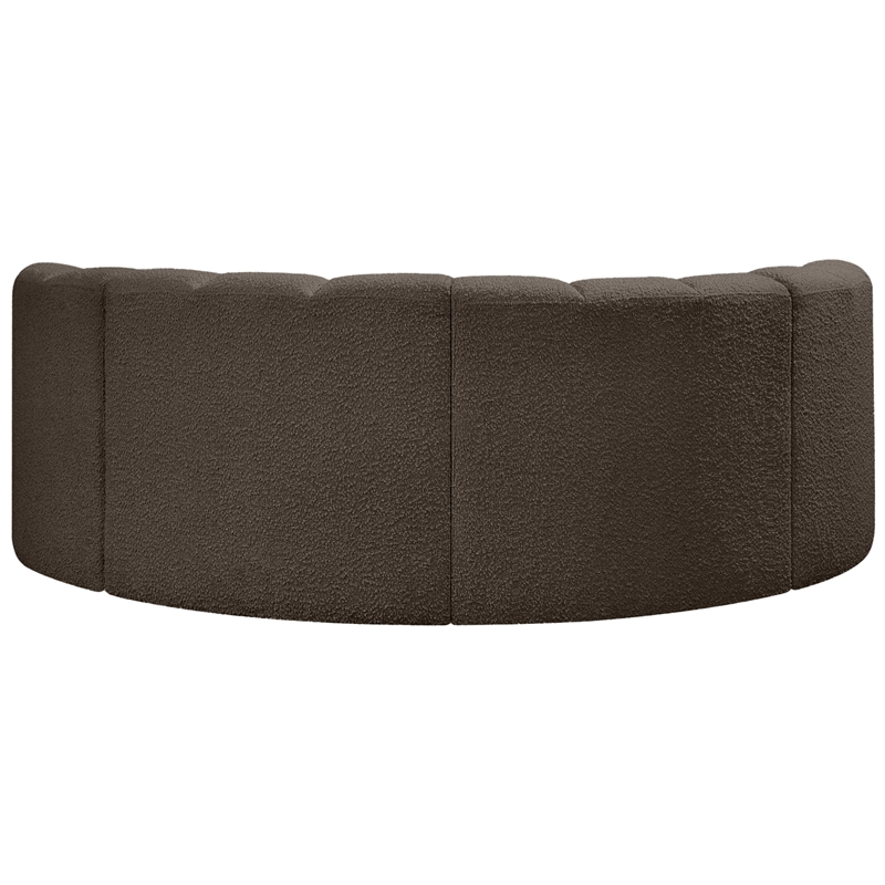Meridian Furniture Arc Brown Boucle Fabric Modular Sectional