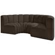 Meridian Furniture Arc Brown Boucle Fabric Modular Sectional