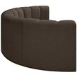 Meridian Furniture Arc Brown Boucle Fabric Modular Sectional