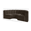 Meridian Furniture Arc Brown Boucle Fabric Modular Sectional