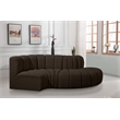 Meridian Furniture Arc Brown Boucle Fabric Modular Sectional