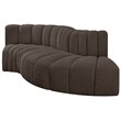 Meridian Furniture Arc Brown Boucle Fabric Modular Sectional