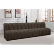 Meridian Furniture Arc Brown Boucle Fabric Modular Sectional