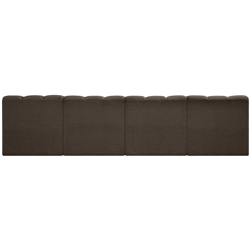 Meridian Furniture Arc Brown Boucle Fabric Modular Sectional