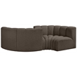 Meridian Furniture Arc Brown Boucle Fabric Modular Sectional