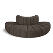 Meridian Furniture Arc Brown Boucle Fabric Modular Sectional