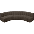 Meridian Furniture Arc Brown Boucle Fabric Modular Sectional