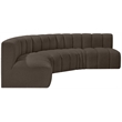 Meridian Furniture Arc Brown Boucle Fabric Modular Sectional