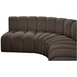 Meridian Furniture Arc Brown Boucle Fabric Modular Sectional