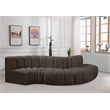 Meridian Furniture Arc Brown Boucle Fabric Modular Sectional