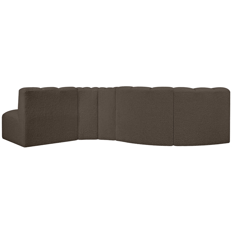 Meridian Furniture Arc Brown Boucle Fabric Modular Sectional