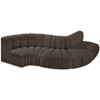 Meridian Furniture Arc Brown Boucle Fabric Modular Sectional