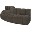 Meridian Furniture Arc Brown Boucle Fabric Modular Sectional