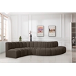 Meridian Furniture Arc Brown Boucle Fabric Modular Sectional