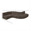 Meridian Furniture Arc Brown Boucle Fabric Modular Sectional