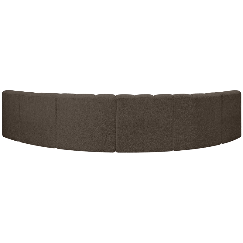Meridian Furniture Arc Brown Boucle Fabric Modular Sectional